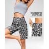 G Gradual Women’s 7”/9″ Bermuda Long Shorts with Pockets High Waisted Athletic Knee Length Shorts for Women Walking(White Flower)