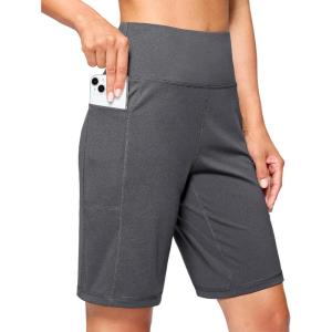 G Gradual Women’s 7”/9″ Bermuda Long Shorts with Pockets High Waisted Athletic Knee Length Shorts for Women Walking(Charcoal)