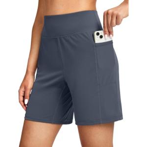 G Gradual Women’s 7”/9″ Bermuda Long Shorts with Pockets High Waisted Athletic Knee Length Shorts for Women Walking(Dusty Blue)