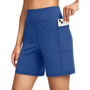 G Gradual Women’s 7”/9″ Bermuda Long Shorts with Pockets High Waisted Athletic Knee Length Shorts for Women Walking(Royal Blue)