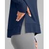 G Gradual Sweatshirt for Women Buttery Soft Yoga Tops Crewneck Modal Pullover Shirts Side Slit Thumb Holes(Navy)