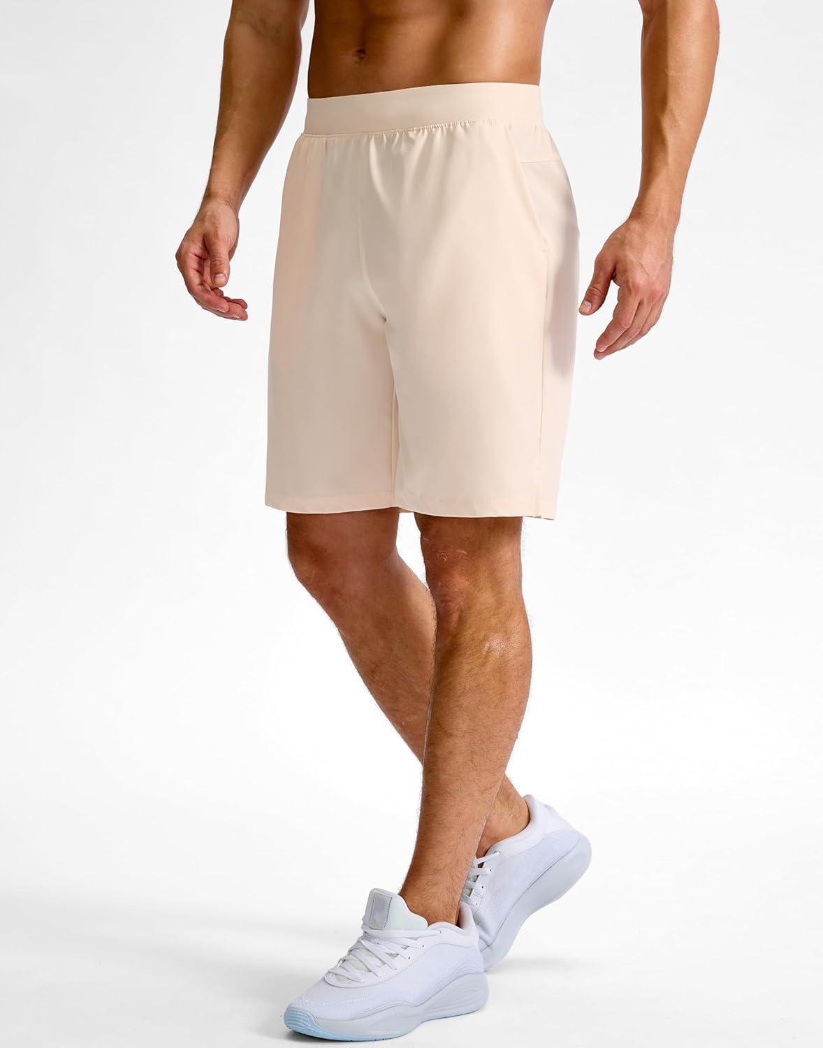 imageG Gradual Mens Athletic Running Shorts 759 Zipper Pocket Lightweight Workout Gym Quick Dry Shorts Golf Tennis HikingBeige