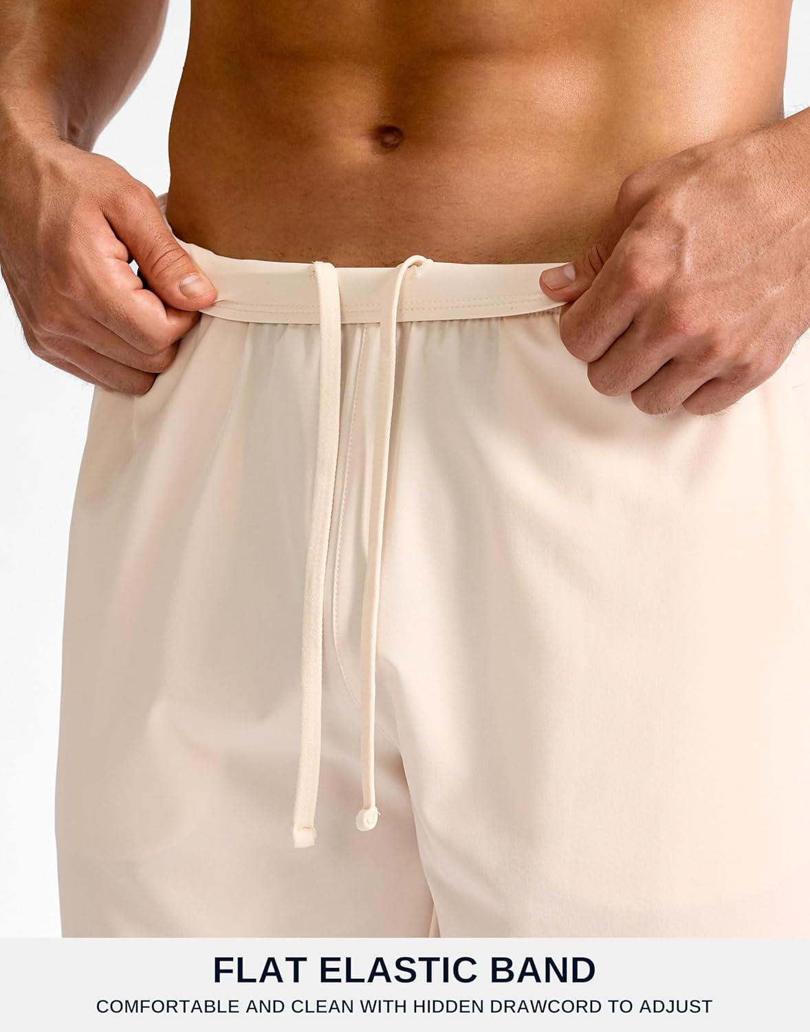 imageG Gradual Mens Athletic Running Shorts 759 Zipper Pocket Lightweight Workout Gym Quick Dry Shorts Golf Tennis HikingBeige