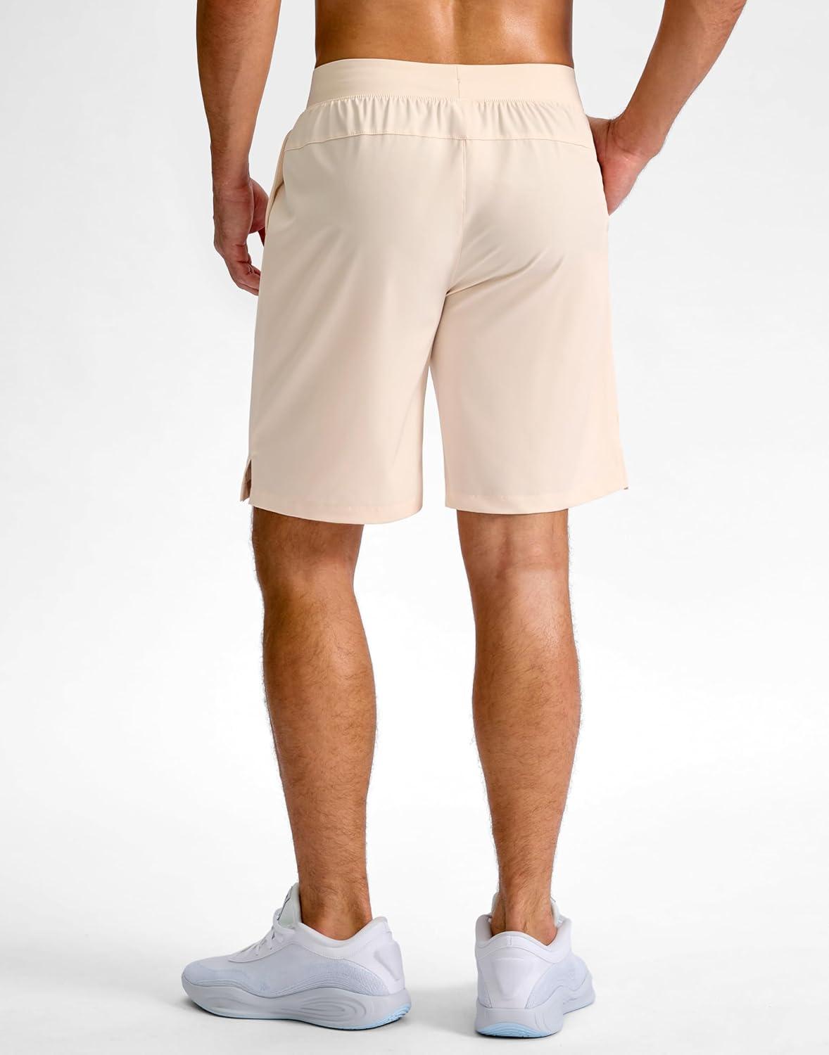 imageG Gradual Mens Athletic Running Shorts 759 Zipper Pocket Lightweight Workout Gym Quick Dry Shorts Golf Tennis HikingBeige