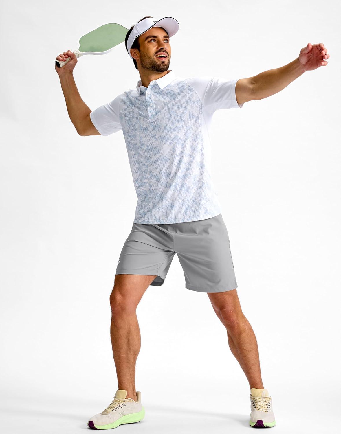 imageG Gradual Mens Athletic Running Shorts 759 Zipper Pocket Lightweight Workout Gym Quick Dry Shorts Golf Tennis HikingBright Grey