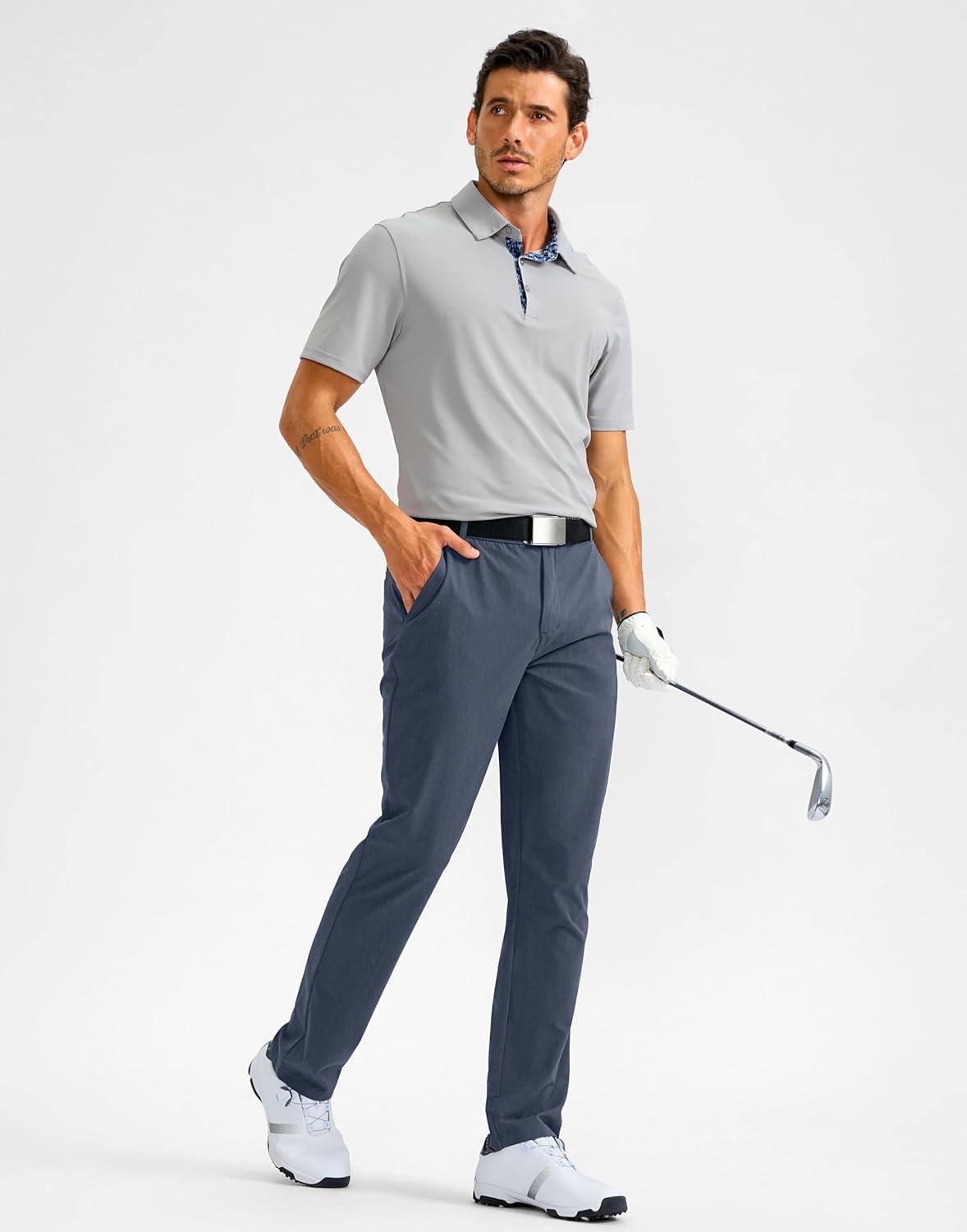 imageG Gradual Mens Golf Pants with 5 Pockets 303234 Quick Dry Lightweight Stretch Work Dress Pants Casual Slacks for MenDusty Blue