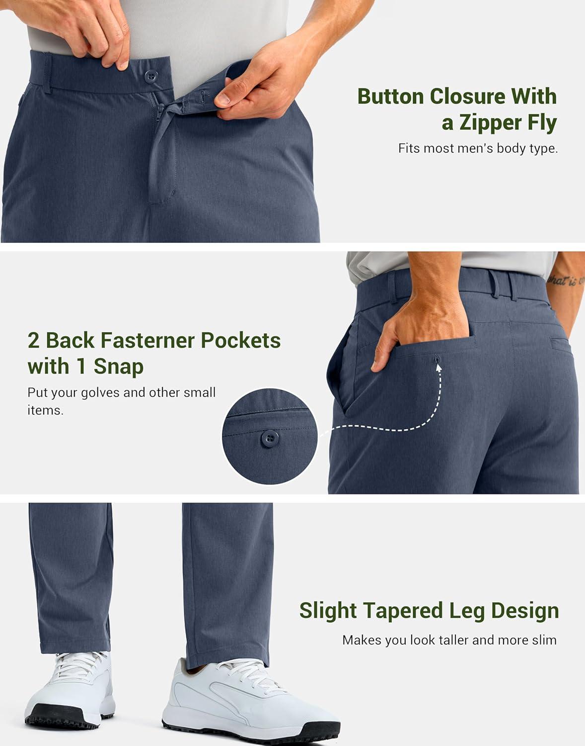 imageG Gradual Mens Golf Pants with 5 Pockets 303234 Quick Dry Lightweight Stretch Work Dress Pants Casual Slacks for MenDusty Blue