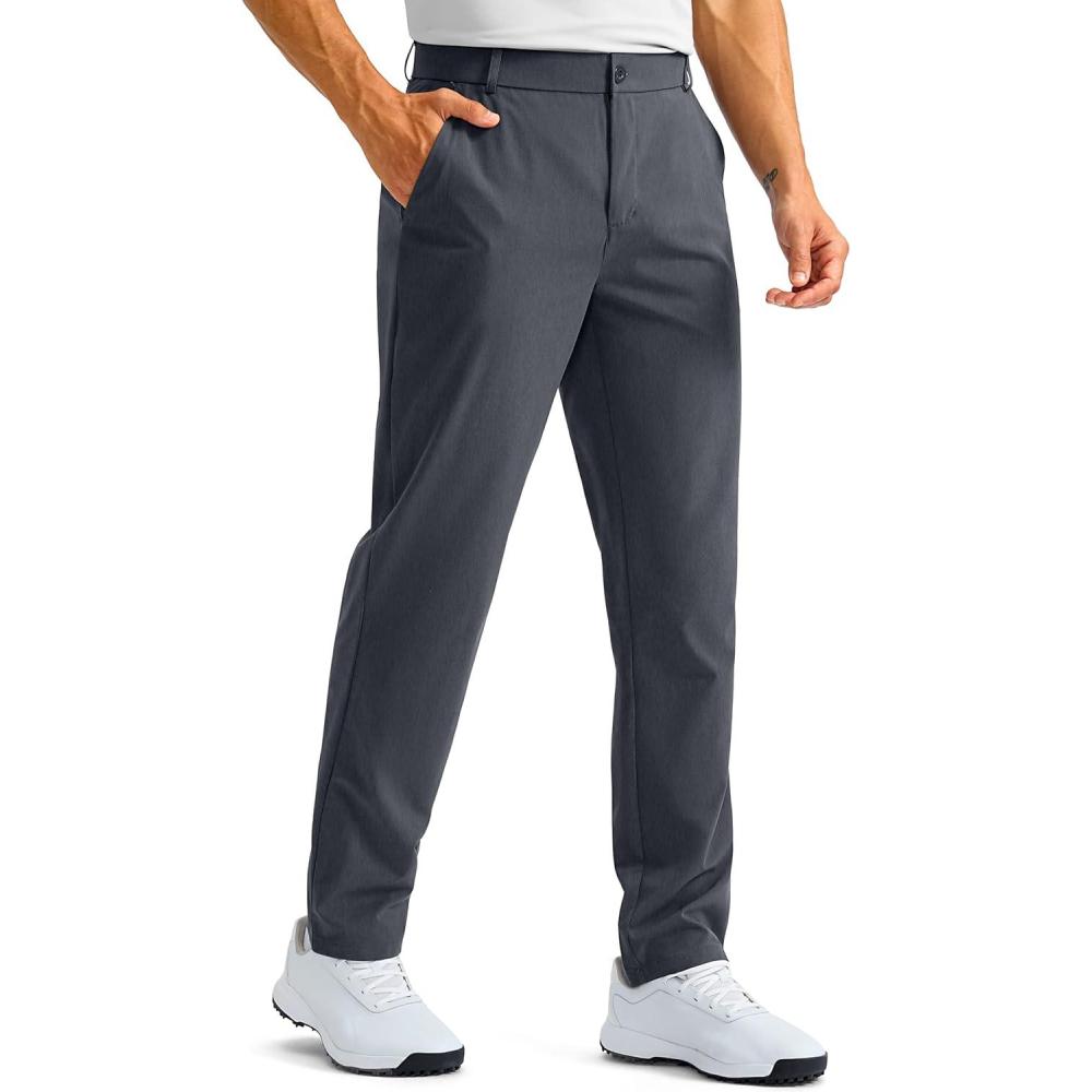 imageG Gradual Mens Golf Pants with 5 Pockets 303234 Quick Dry Lightweight Stretch Work Dress Pants Casual Slacks for MenOil Grey