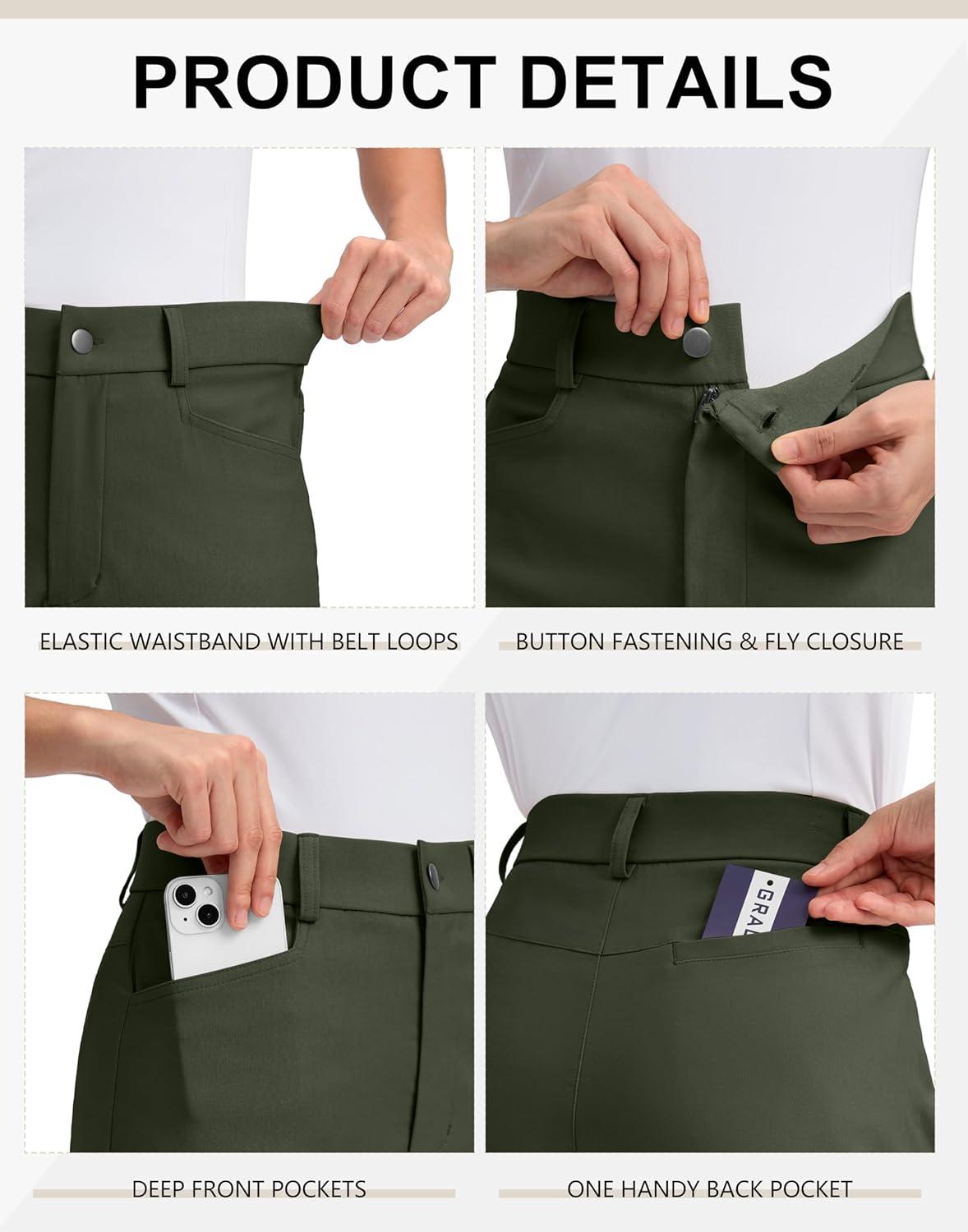 imageG Gradual 5 Womens Golf Shorts Stretchy Lightweight Outdoor Hiking Shorts with Pockets Shorts for Women Casual SummerOlive