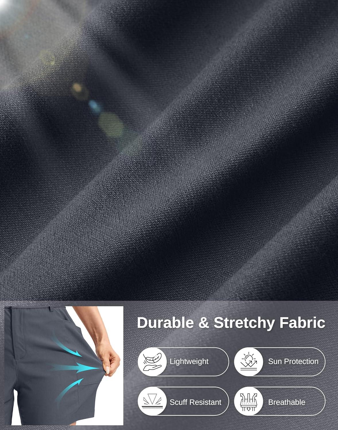imageG Gradual Womens 5 Golf Hiking Shorts with Deep Pockets Stretchy Outdoor Womens Shorts Dressy Casual Walking TravelDeep Grey