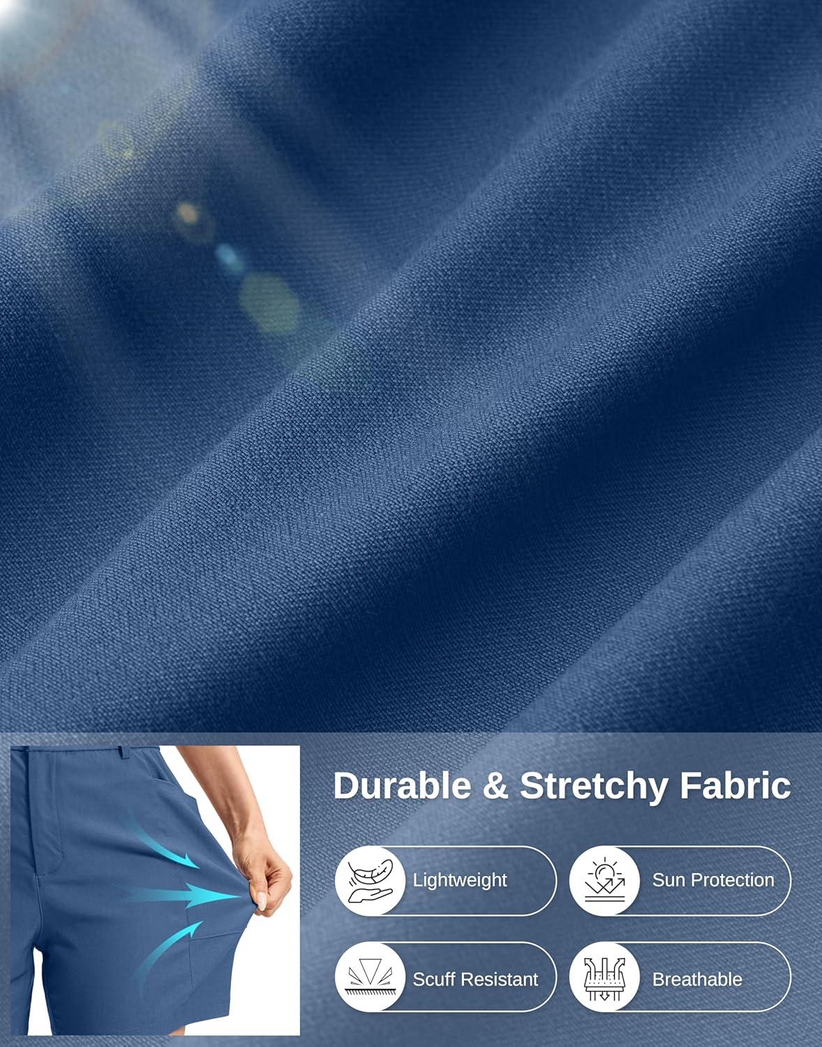 imageG Gradual Womens 5 Golf Hiking Shorts with Deep Pockets Stretchy Outdoor Womens Shorts Dressy Casual Walking TravelSlate Blue