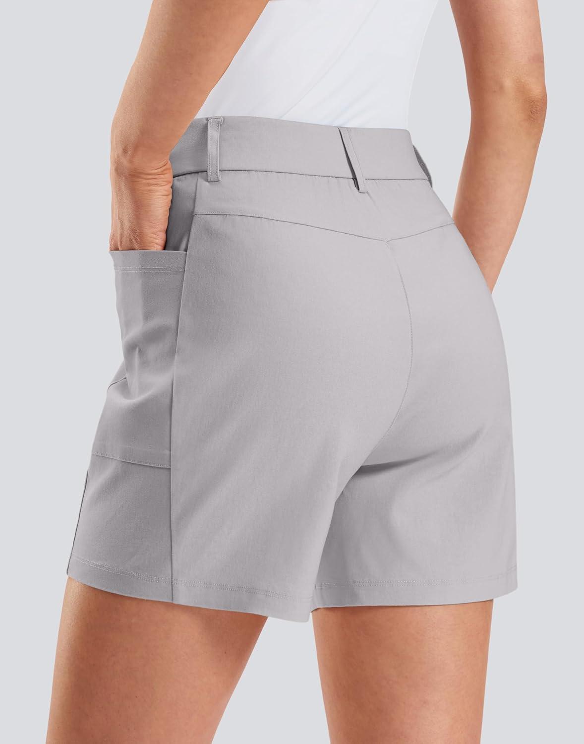 imageG Gradual Womens 5 Golf Hiking Shorts with Deep Pockets Stretchy Outdoor Womens Shorts Dressy Casual Walking TravelSleet