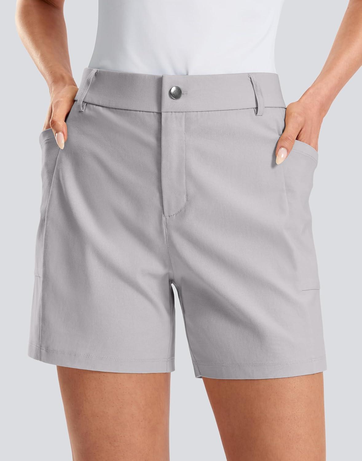 imageG Gradual Womens 5 Golf Hiking Shorts with Deep Pockets Stretchy Outdoor Womens Shorts Dressy Casual Walking TravelSleet