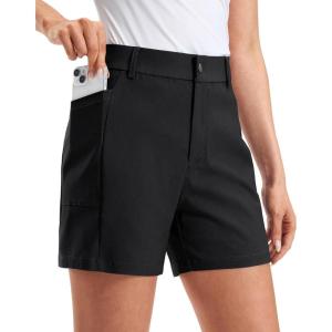 G Gradual Women’s 5″ Golf Hiking Shorts with Deep Pockets Stretchy Outdoor Womens Shorts Dressy Casual Walking Travel(Black)