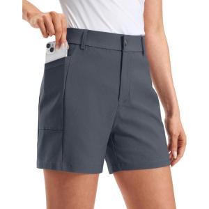 G Gradual Women’s 5″ Golf Hiking Shorts with Deep Pockets Stretchy Outdoor Womens Shorts Dressy Casual Walking Travel(Deep Grey)