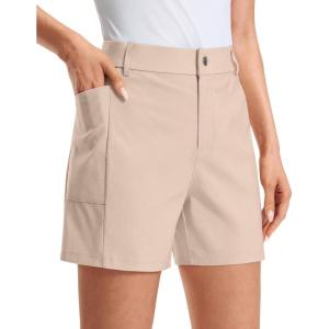 G Gradual Women’s 5″ Golf Hiking Shorts with Deep Pockets Stretchy Outdoor Womens Shorts Dressy Casual Walking Travel(Oatmeal Khaki)