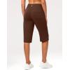 G Gradual Women’s Bermuda Long Shorts 14″ Knee Length Capris with Pockets High Waisted Athletic Casual Shorts for Women(Espresso)