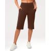 G Gradual Women’s Bermuda Long Shorts 14″ Knee Length Capris with Pockets High Waisted Athletic Casual Shorts for Women(Espresso)