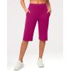G Gradual Women’s Bermuda Long Shorts 14″ Knee Length Capris with Pockets High Waisted Athletic Casual Shorts for Women(Rose)