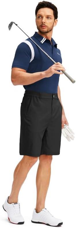 imageG Gradual Mens Golf Shorts with 5 Pockets 9 Light Weight Stretch Quick Dry Casual Dress Work Shorts for MenBlack