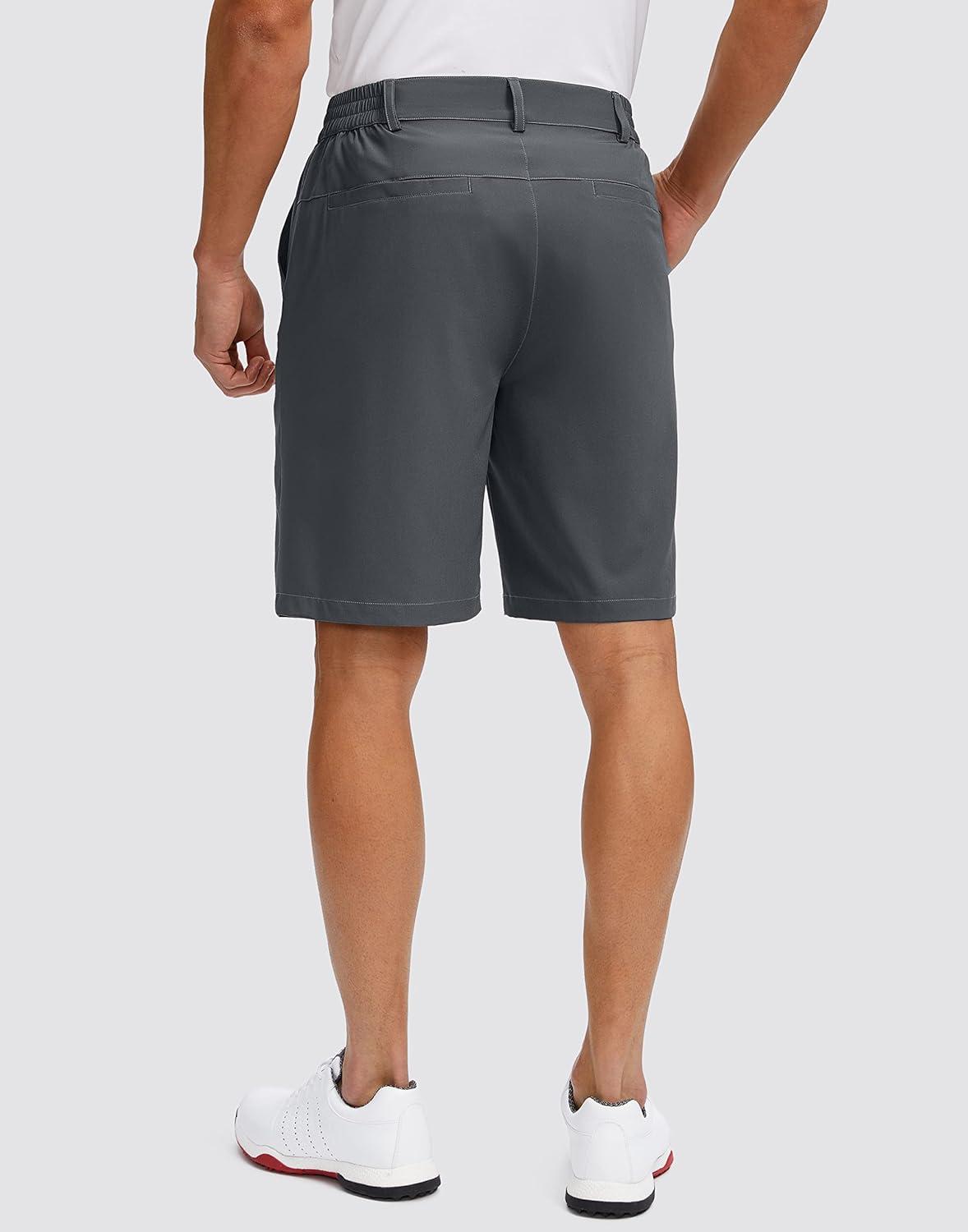 imageG Gradual Mens Golf Shorts with 5 Pockets 9 Light Weight Stretch Quick Dry Casual Dress Work Shorts for MenDark Grey