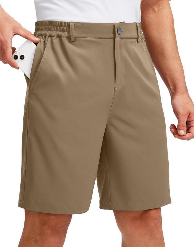 imageG Gradual Mens Golf Shorts with 5 Pockets 9 Light Weight Stretch Quick Dry Casual Dress Work Shorts for MenDark Khaki