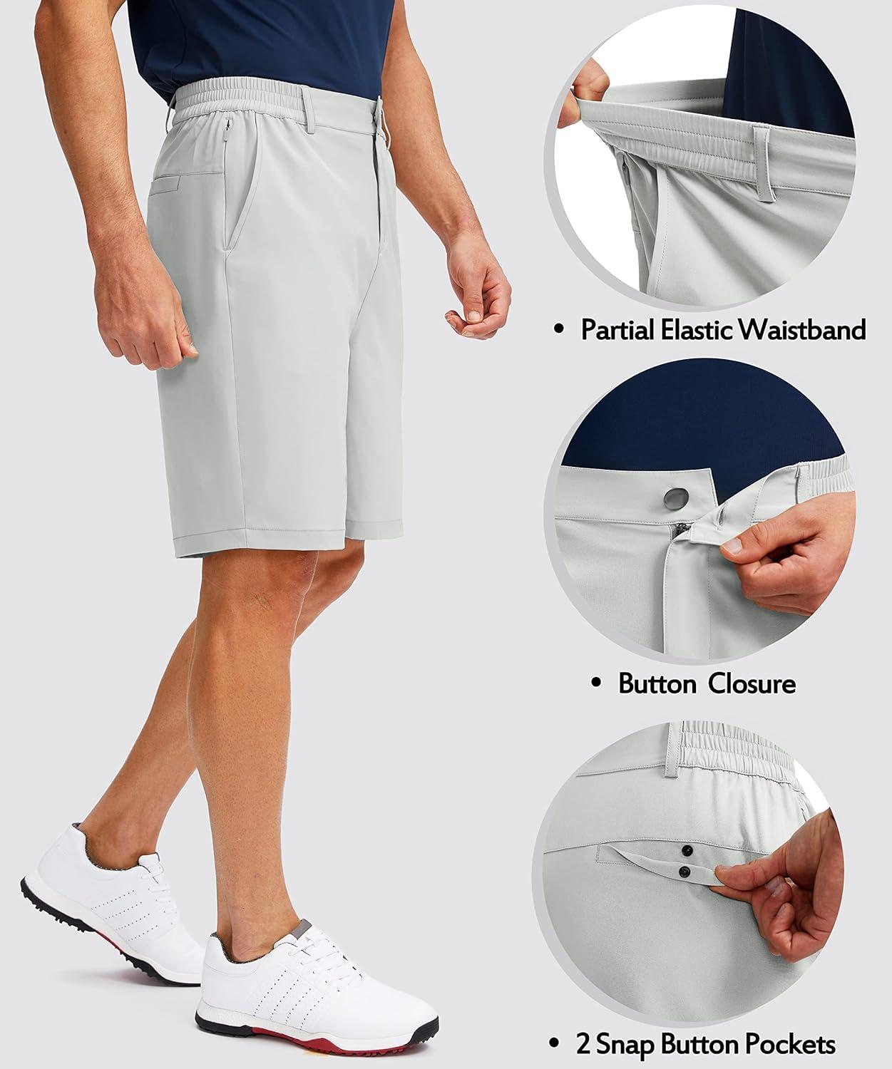 imageG Gradual Mens Golf Shorts with 5 Pockets 9 Light Weight Stretch Quick Dry Casual Dress Work Shorts for MenGlacier Grey