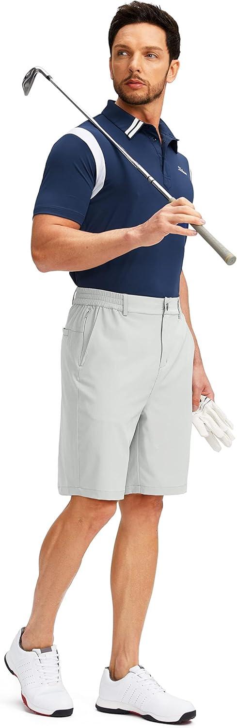 imageG Gradual Mens Golf Shorts with 5 Pockets 9 Light Weight Stretch Quick Dry Casual Dress Work Shorts for MenGlacier Grey