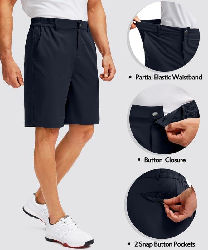 imageG Gradual Mens Golf Shorts with 5 Pockets 9 Light Weight Stretch Quick Dry Casual Dress Work Shorts for MenNavy