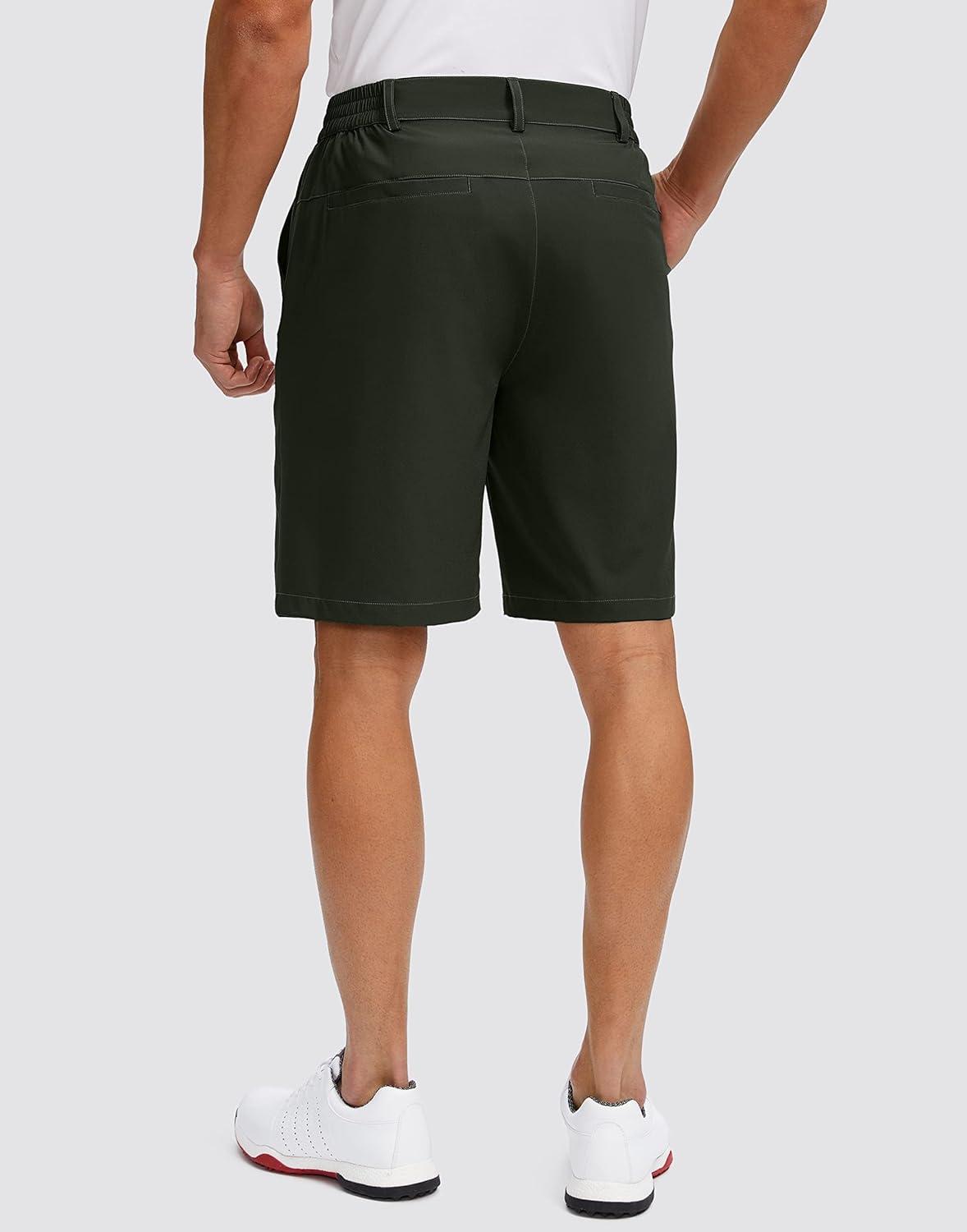 imageG Gradual Mens Golf Shorts with 5 Pockets 9 Light Weight Stretch Quick Dry Casual Dress Work Shorts for MenOlive