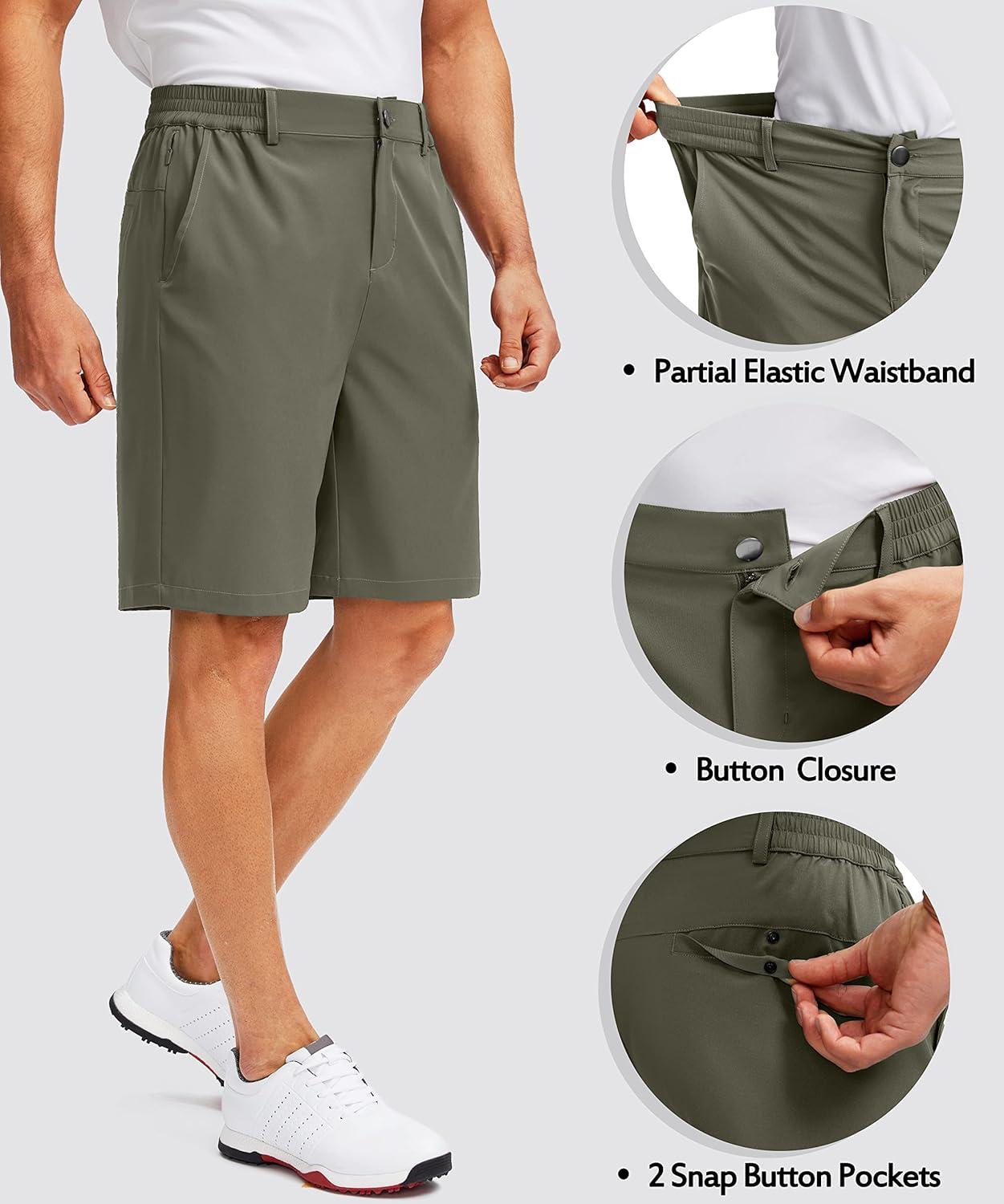 imageG Gradual Mens Golf Shorts with 5 Pockets 9 Light Weight Stretch Quick Dry Casual Dress Work Shorts for MenSage