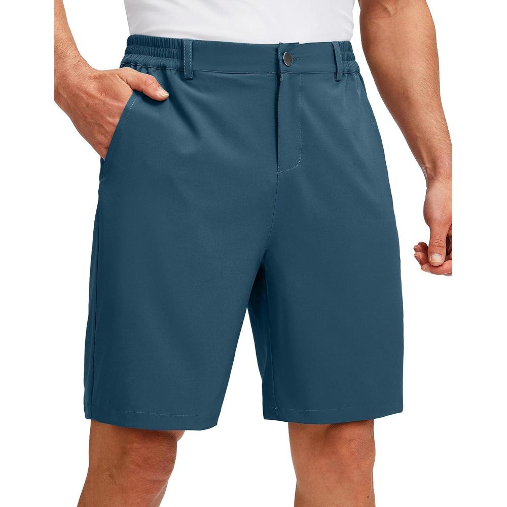 imageG Gradual Mens Golf Shorts with 5 Pockets 9 Light Weight Stretch Quick Dry Casual Dress Work Shorts for MenDusty Blue