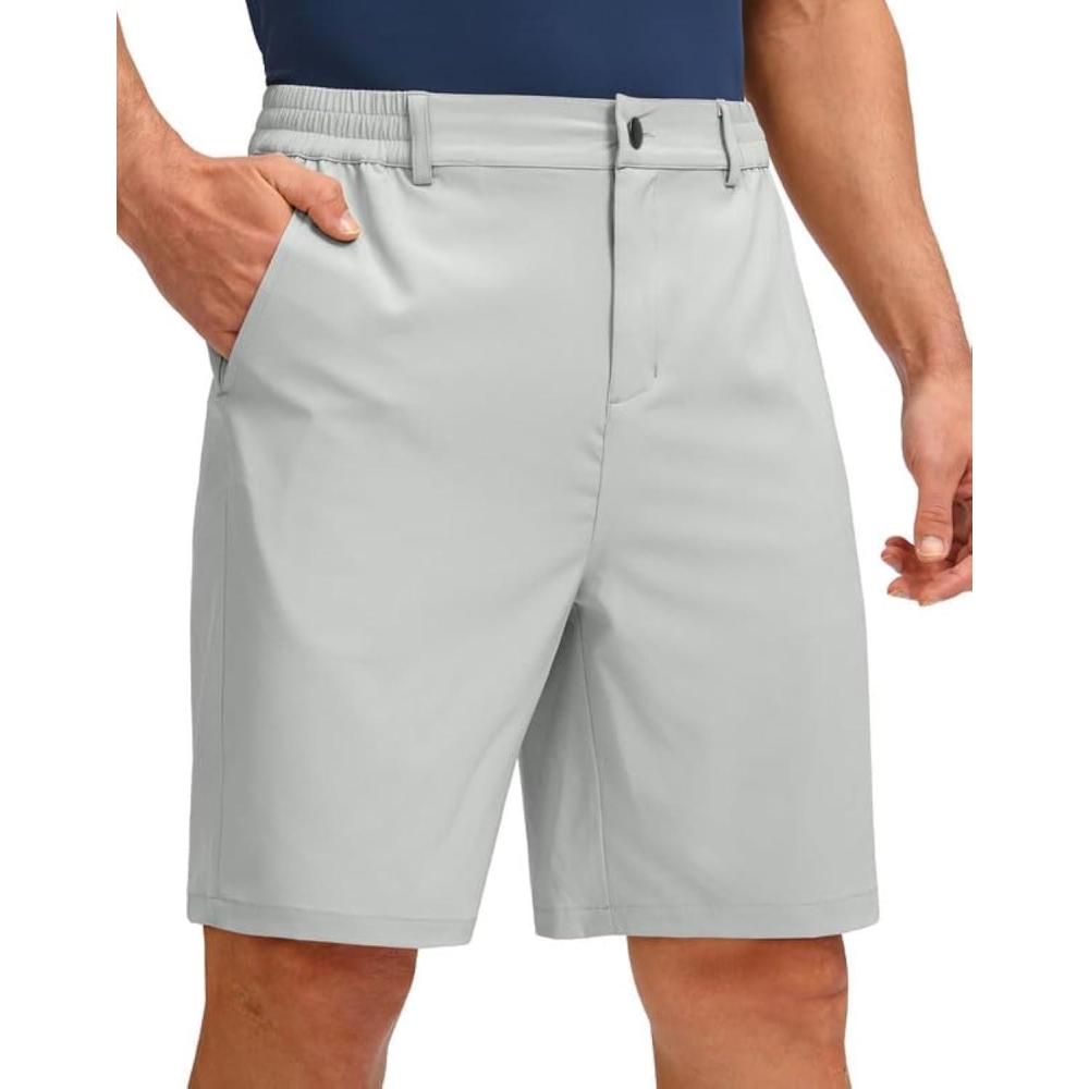 imageG Gradual Mens Golf Shorts with 5 Pockets 9 Light Weight Stretch Quick Dry Casual Dress Work Shorts for MenGlacier Grey