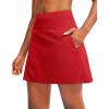 G Gradual Golf Skorts Skirts for Women with 5 Pockets Women’s High Waisted Lightweight Athletic Skirt for Tennis Running (Red, Large)