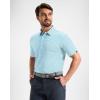G Gradual Mens Golf Shirt Dry Fit Moisture Wicking Perfomance Short Sleeve Striped Polo Shirts for Men Dressy Casual(Light Blue Stripe)