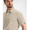 G Gradual Mens Golf Shirt Dry Fit Moisture Wicking Perfomance Short Sleeve Striped Polo Shirts for Men Dressy Casual(Light Khaki Stripe)