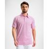 G Gradual Mens Golf Shirt Dry Fit Moisture Wicking Perfomance Short Sleeve Striped Polo Shirts for Men Dressy Casual(Wide Pink Stripe)