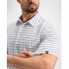 G Gradual Mens Golf Shirt Dry Fit Moisture Wicking Perfomance Short Sleeve Striped Polo Shirts for Men Dressy Casual(Wide White Stripe)