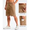 G Gradual Men’s Golf Shorts 11″ Long with 4 Pockets Lightweight Knee Length Elastic Waist Quick Dry Casual Dress Work Shorts(Dark Khaki)
