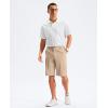 G Gradual Men’s Golf Shorts 11″ Long with 4 Pockets Lightweight Knee Length Elastic Waist Quick Dry Casual Dress Work Shorts(Light Khaki)