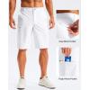 G Gradual Men’s Golf Shorts 11″ Long with 4 Pockets Lightweight Knee Length Elastic Waist Quick Dry Casual Dress Work Shorts(White)