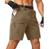 G Gradual Men’s Hiking Cargo Shorts & Polo Shirt Long Sleeve Golf Shirts (Size: L)