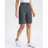 G Gradual Women’s Golf Shorts with Pockets 9” Knee Length Stretch Quick Dry Bermuda Long Shorts for Women Casual Work(Dark Grey)