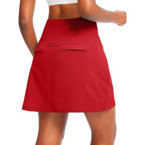 G Gradual Golf Skorts Skirts for Women with 5 Pockets Women’s High Waisted Lightweight Athletic Skirt for Tennis Running (Red, Large)