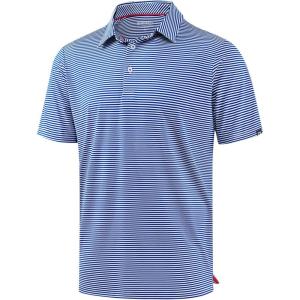 G Gradual Mens Golf Shirt Dry Fit Moisture Wicking Perfomance Short Sleeve Striped Polo Shirts for Men Dressy Casual(Navy Blue Stripe)