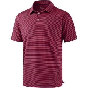 G Gradual Mens Golf Shirt Dry Fit Moisture Wicking Perfomance Short Sleeve Striped Polo Shirts for Men Dressy Casual(Red Navy Stripe)