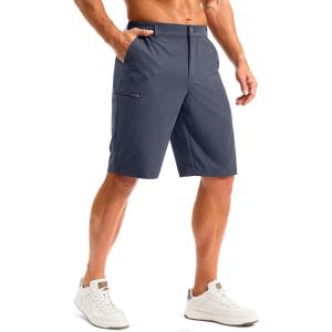 G Gradual Men’s Golf Shorts 11″ Long with 4 Pockets Lightweight Knee Length Elastic Waist Quick Dry Casual Dress Work Shorts(Dusty Blue)