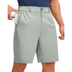 G Gradual Men’s Golf Shorts with 5 Pockets 9″ Light Weight Stretch Quick Dry Casual Dress Work Shorts for Men(Bright Grey)