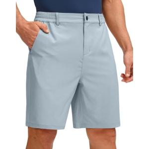 G Gradual Men’s Golf Shorts with 5 Pockets 9″ Light Weight Stretch Quick Dry Casual Dress Work Shorts for Men(Light Grey)