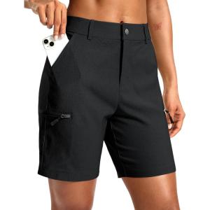 G Gradual Women’s 7″ Hiking Cargo Shorts Quick Dry Lightweight Golf Outdoor Work Summer Travel Shorts with Pockets(Black)